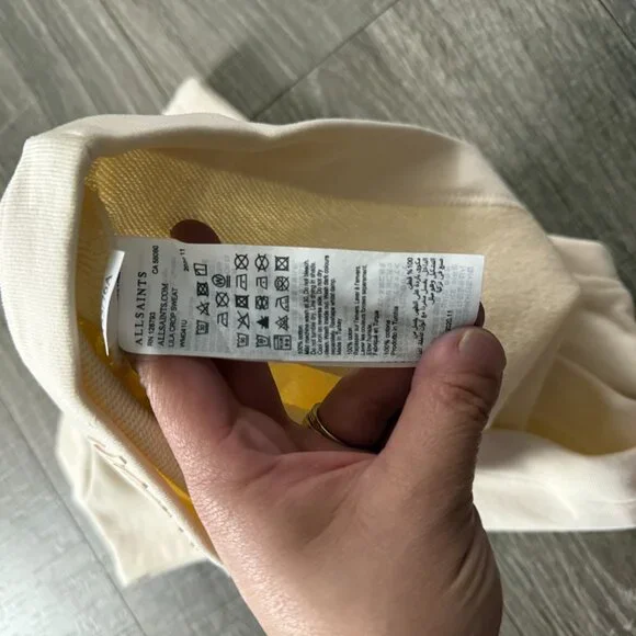 NWT Allsaints Lila Crop Sweatshirt Cream White Tank Top Women Size 00 - Picture 5 of 5